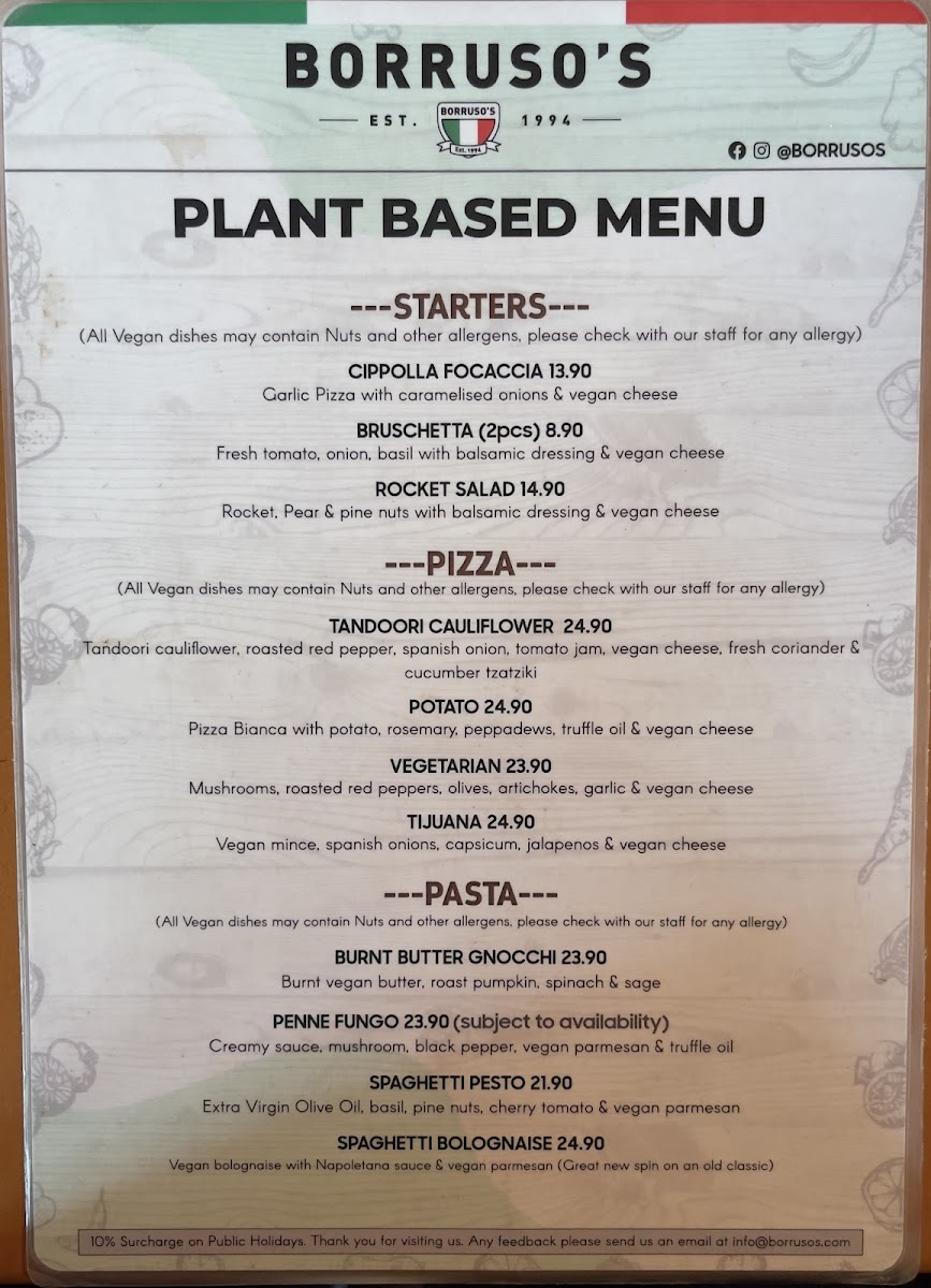 Menu Borruso's Crows Nest-1