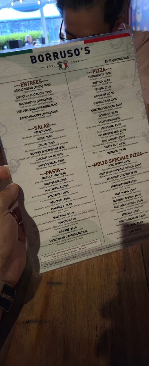 Menu Borruso's Crows Nest-10