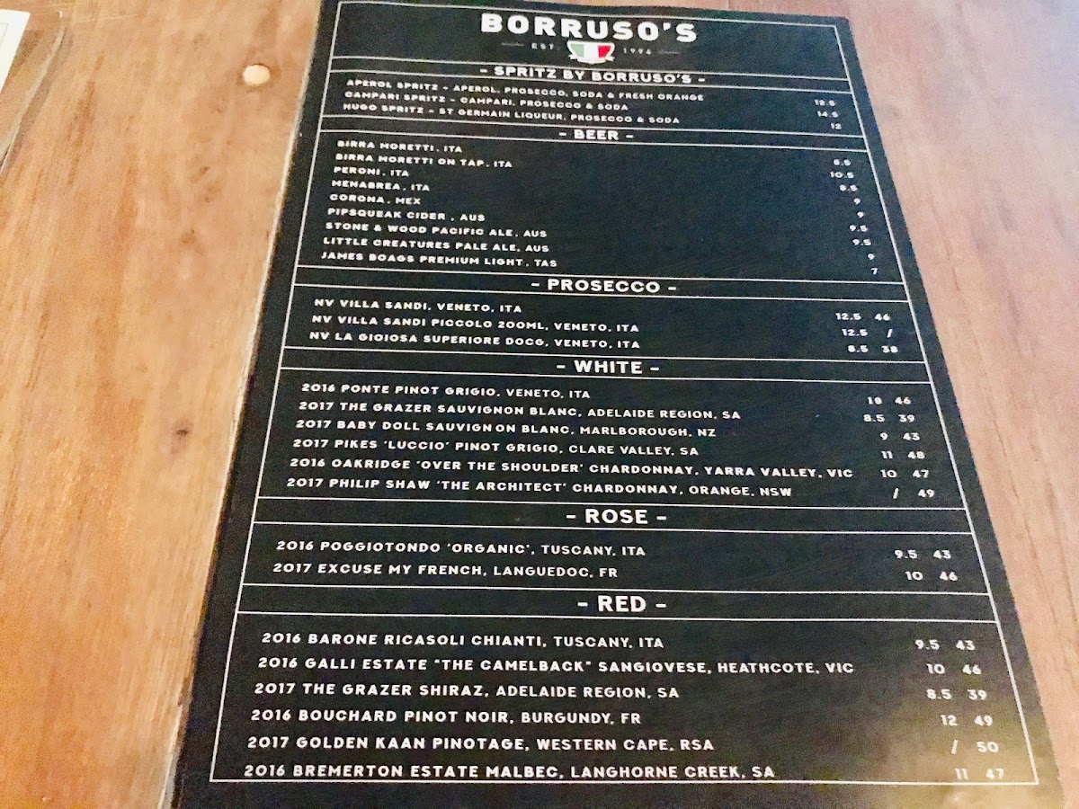 Menu Borruso's Crows Nest-4