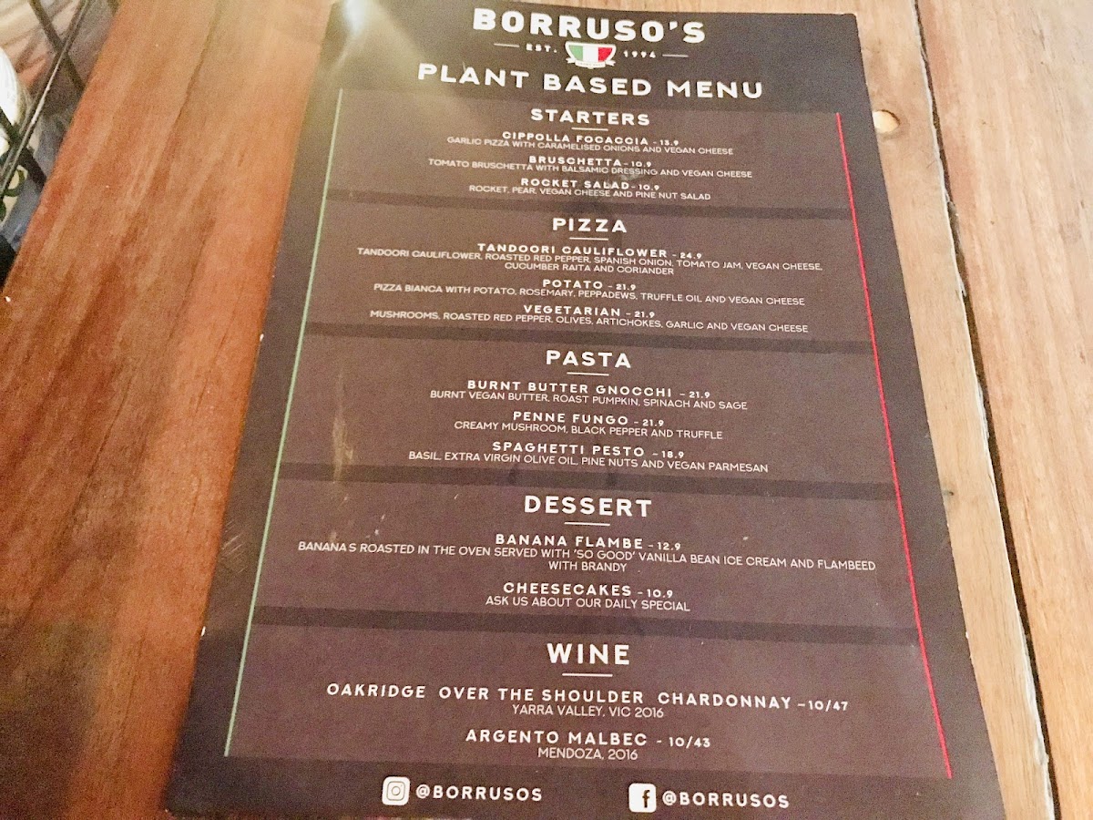 Menu Borruso's Crows Nest-9